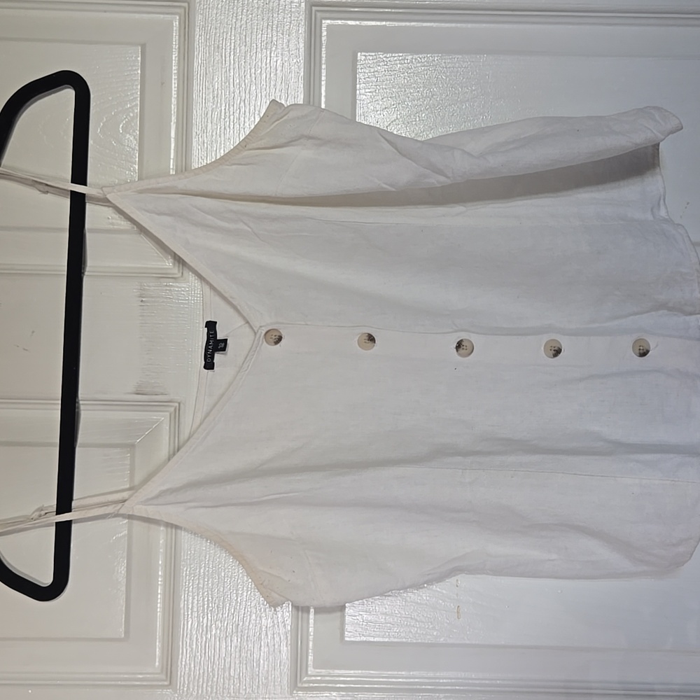 Dynamite Ivory Button-Up Tank Top